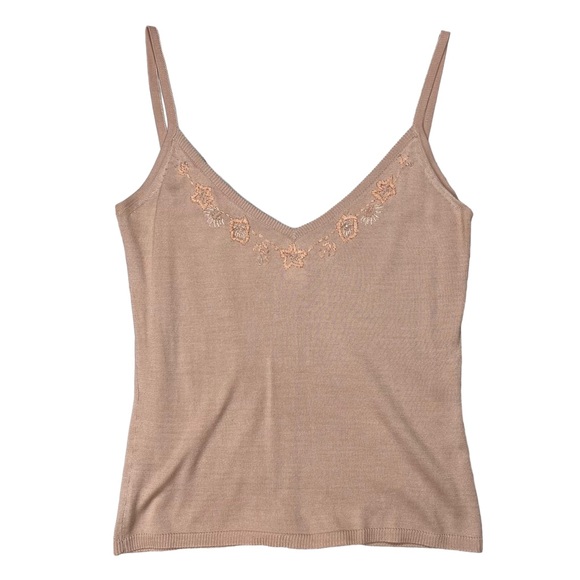 Vintage Collette Dinnigan 100% Silk Beaded Tank and Cardigan Matching Set - Picture 2 of 10